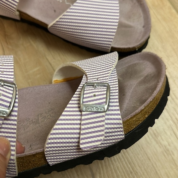 Birkenstock Birki’s lavender and white stripes sandals size 37/6 - Picture 9 of 9